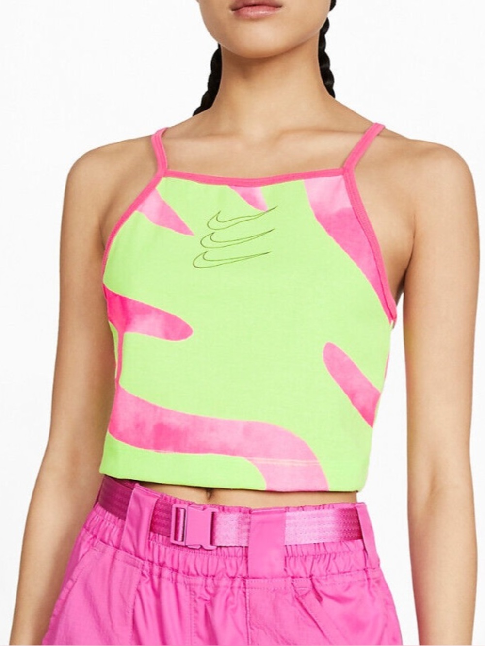 Nike retro watermelon crop tank top women’s M medium Y2K green pink cropped top